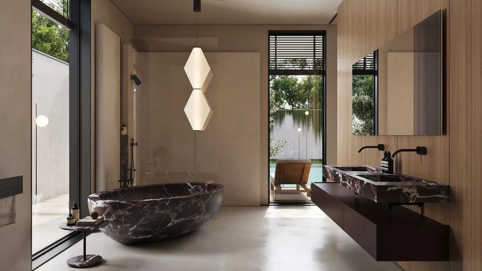 Marble bathroom suite